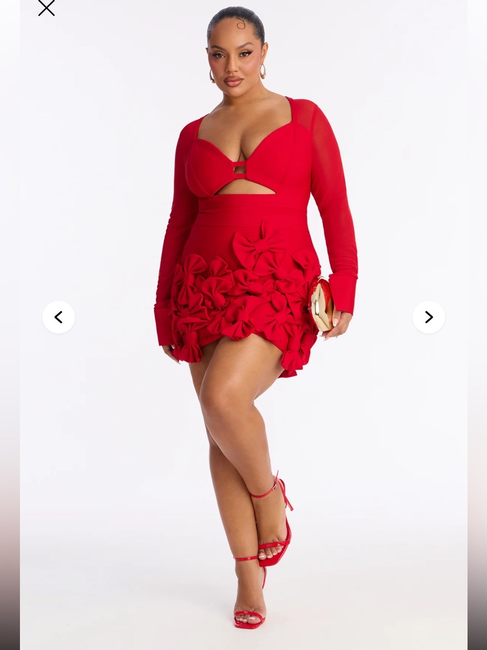 Literally Just A Girl Bow Bandage Micro Mini Dress Plus Red NWT Size 3X